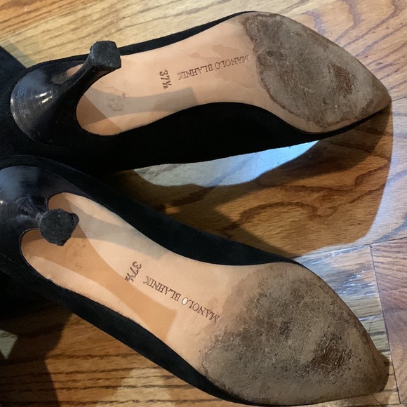 Manolo Blahnik Black Suede Sock Boots - Picture 13 of 16